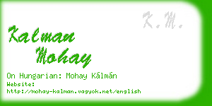 kalman mohay business card