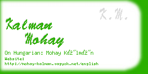 kalman mohay business card